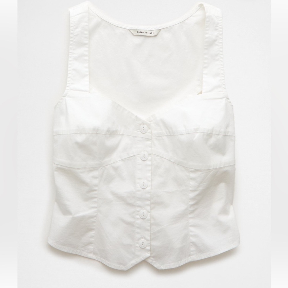American Eagle Corset Vest Romantic Top – White, Women’s Large (Never Worn)